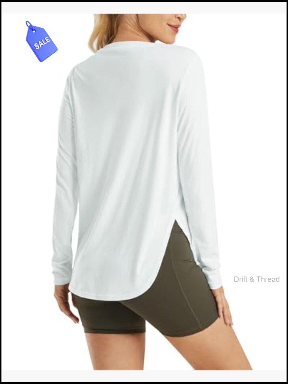 UPF 50+ Long Sleeve Sun Shirt Quick Dry Workout Top Lightweight - Picture 2 of 6